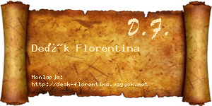 Deák Florentina névjegykártya
